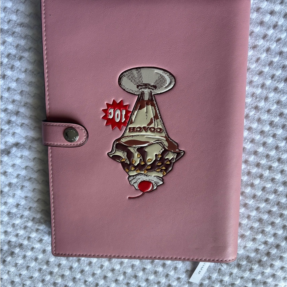Coach Pink Ice Cream Glove-tanned leather  Notebook